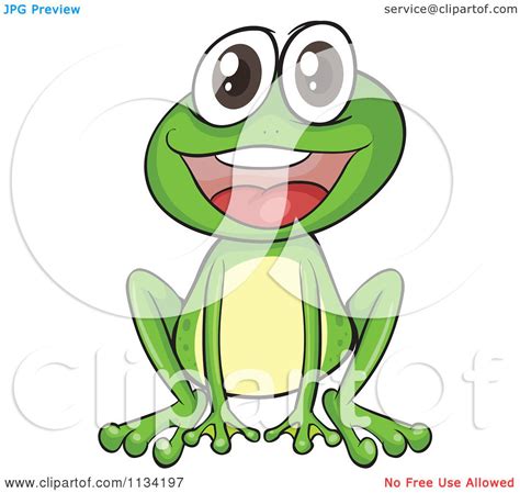 Cartoon Of A Smiling Frog Royalty Free Vector Clipart By