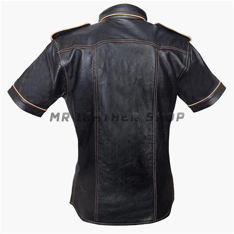 Black Leather Shirt Mens Mr Leather Shop