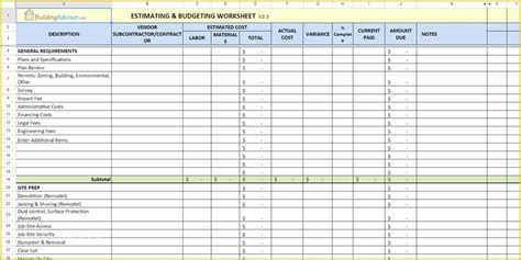 Free Construction Estimate Template Excel Of Every Free Estimate 1a8