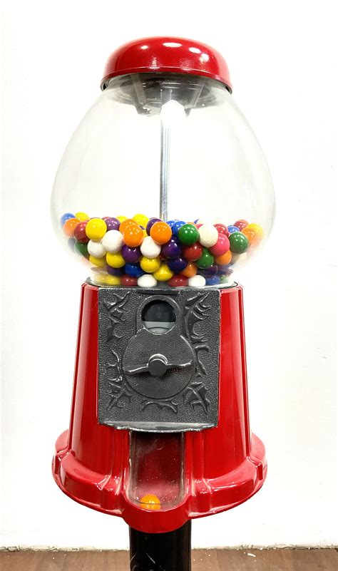 Lot Vintage Coin Op Gumball Machine On Stand