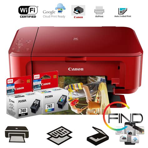 Canon Pixma Mg3670 Red Aio Wifi Borderless Printer Printscancopy