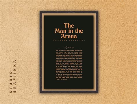 The Man In The Arena Theodore Roosevelt Art Print Etsy