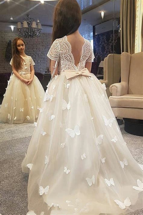 Ivory Flower Girl Dresses 2019 Lovey Long Ball Gown Flower Girl Dress
