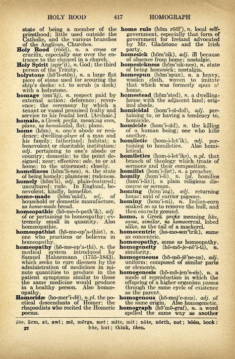 Home Home Made Homestead ~ Free Dictionary Page Vintage Paper