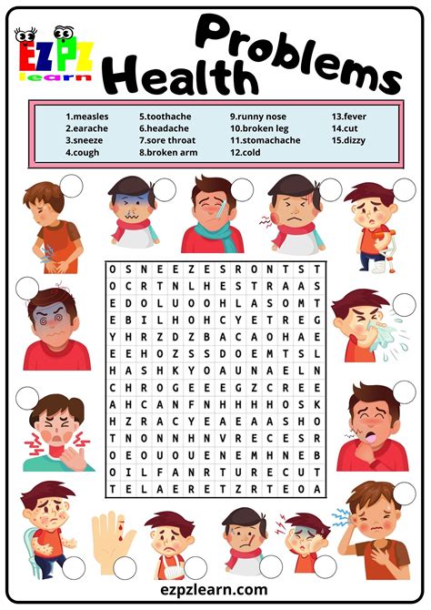 Health Problems Word Search 2
