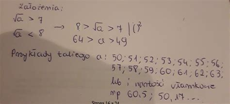 Podaj Przykład Liczby A Która Spełnia Warunek - podaj przykład liczby a, która spełnia warunek pierwiastek z ajest