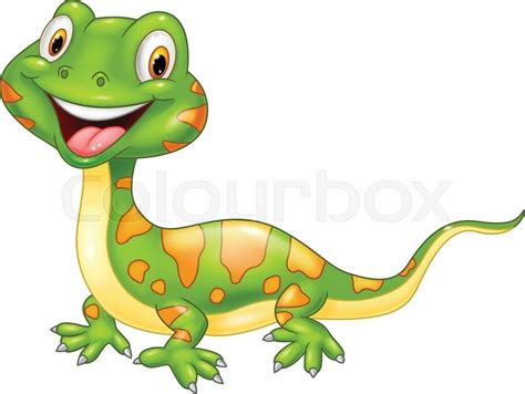 Vector Illustration Of Cartoon Cute Lizard Stock Vector Colourbox