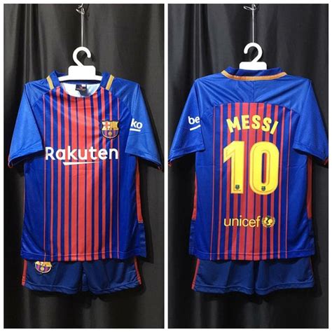 Jersey Kids Barcelona Home 2017 2018 Multisport Nama Punggung Messi Di