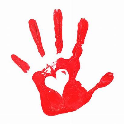 Handprint Heart Paint Hand Child Shape Palm