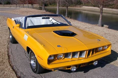 Gorgeous A Yellow 1971 Plymouth Cuda Convertible Kustoms Us Hemi