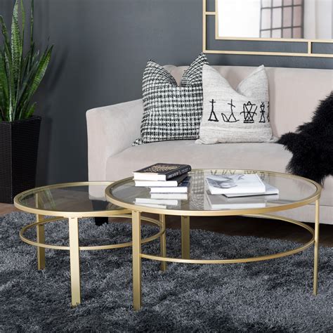 Studio Designs Home Corbel Modern Round Nesting Coffee Table Set W