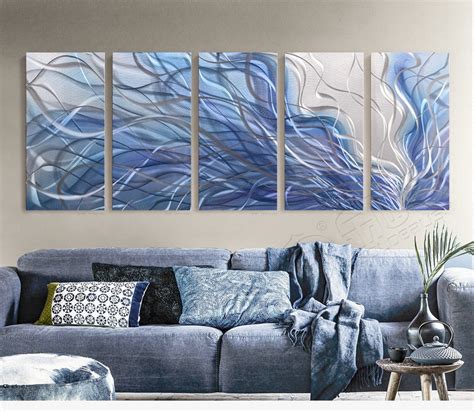 Blue and silver metal wall art. China Metal Wall Art, Modern Home Decor, Abstract ...
