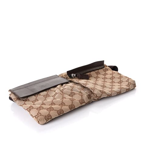 Gucci Gg Monogram Double Pocket Belt Bag Dark Brown 555209 Fashionphile