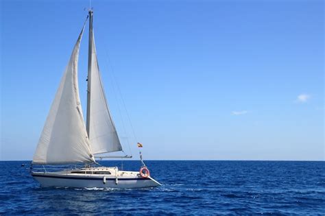 Premium Photo Beautiful Sailboat Sailing Sail Blue Mediterranean