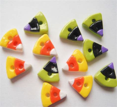 Schaltfläche Tiny Candy Corns Handgemacht Polymer Clay Tasten 6