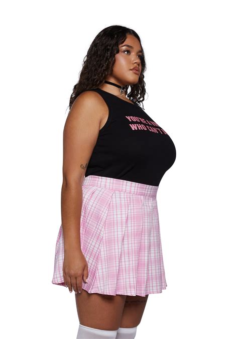Dolls Kill X Clueless Plus Size Virgin Who Can T Drive Graphic Tank Black Pink