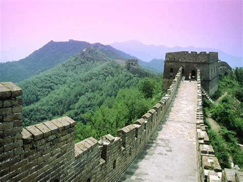 Great Wall Of China China Mountain Forest Wallpapers Hd