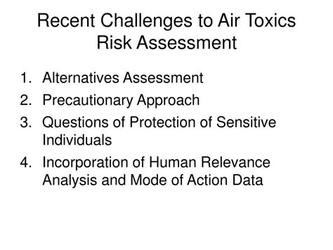 Ppt Air Toxics Risk Assessment Traditional Versus New Approaches
