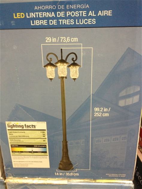 Innova Lighting 3 Light Outdoor Led Lamp Post Lantern Yard
