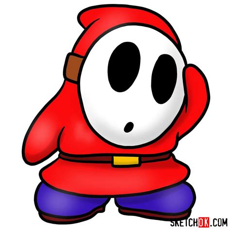 How To Draw Shy Guy From Mario Step By Step