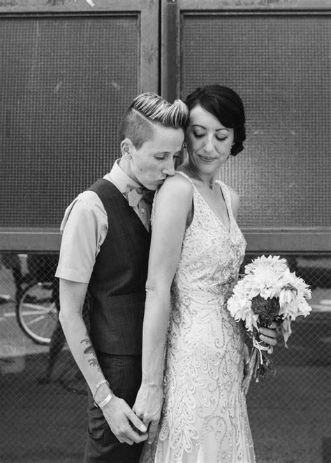 Brooklyn Diy Lesbian Wedding At Mymoon Equally Wed Modern Lgbtq