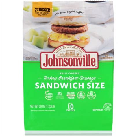 Johnsonville Fully Cooked Sandwich Size Turkey Breakfast Sausage