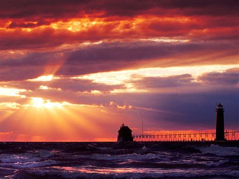 Grand Haven South Pierhead Lighthouse Michigan Picture Grand Haven