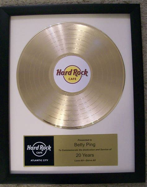 The gold plaques for that track. Gold Record Platinum Disc