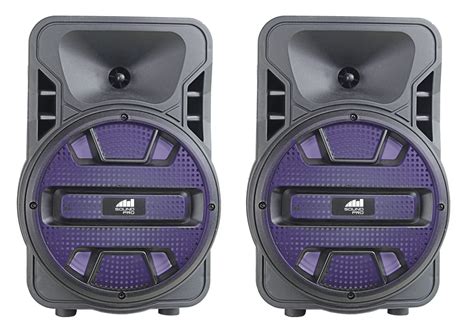 Dual 8″ Bluetooth True Wireless Sync Party Speakers With Disco Light