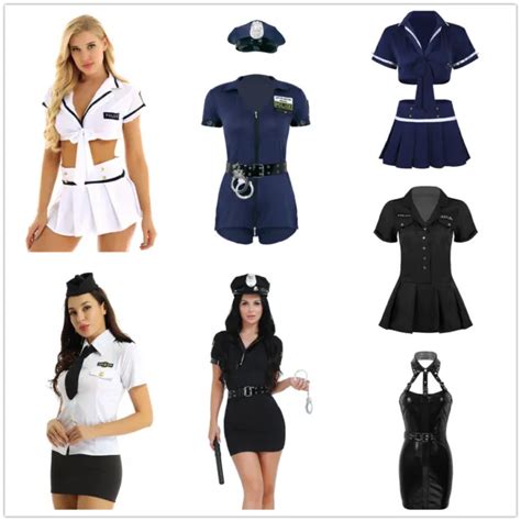 Ladies Sexy Cop Costume Womens Police Officer Uniform Cosplay Fancy Dress Outfit £1919