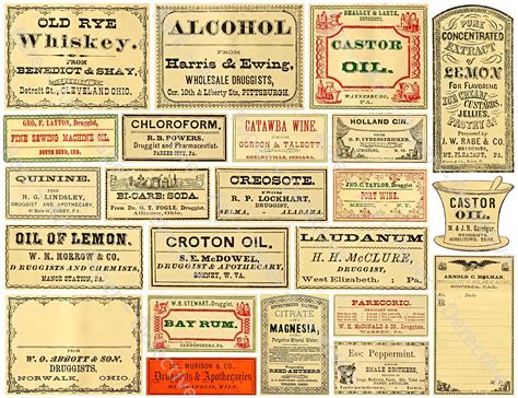 Medicine Cabinet Labels 23 Authentic Looking Apothecary Label Stickers