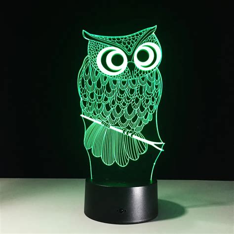 All Kinds Of Owl 3d Night Light Rgb Changeable Mood Lamp Led Dc 5v Usb