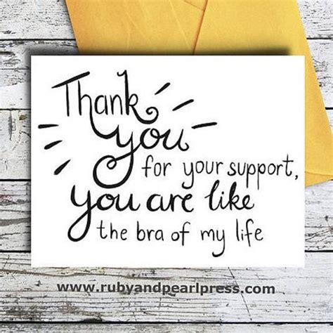 Thank You For Your Support Funny Thank You Card Hand Lettered