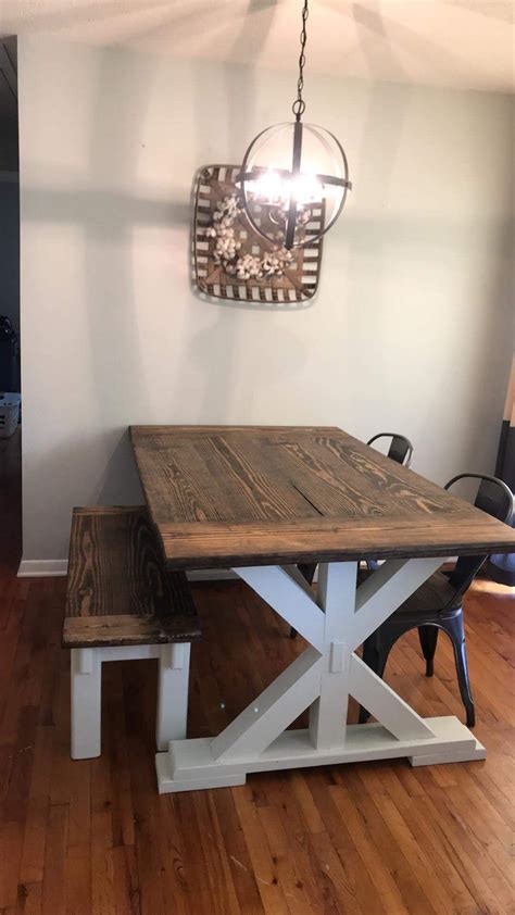 Find farmhouse tables and other rustic dining room tables now. Custom Rustic Farmhouse Style Table by Caveman Carpentry ...