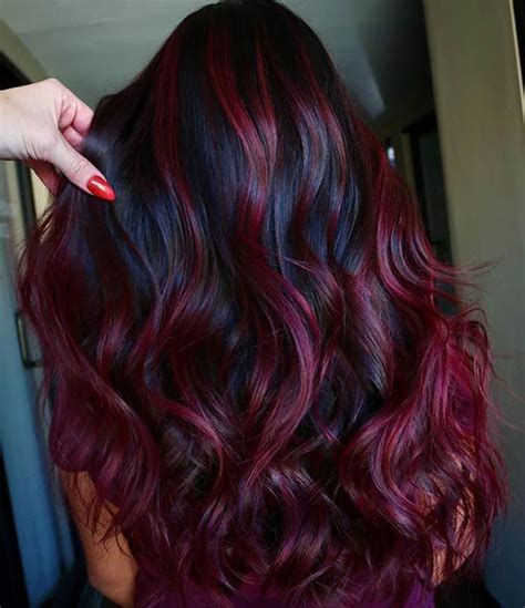 23 ways to rock black hair with red highlights hair color plum hair color for black hair