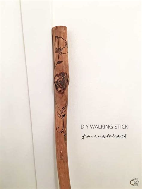 A Diy Walking Stick Whittled From A Branch Rustic Crafts And Diy