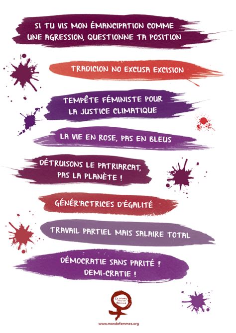 Affiche Slogans Le Monde Selon Les Femmes
