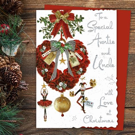 Special Auntie And Uncle Christmas Garland Card