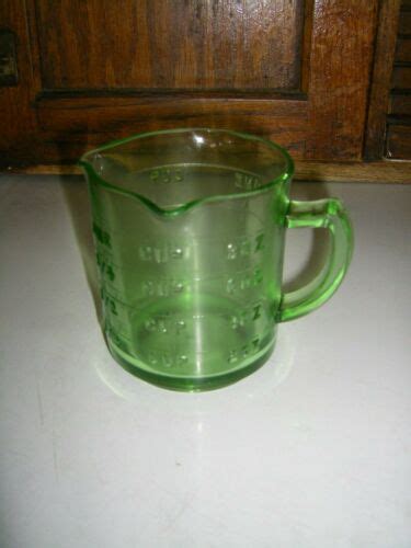 Hazel Atlas Green Depression Glass Measuring Cup One Cup Antique