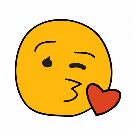 Drawn Emoji Face Hand Heart Kiss Pout Icon Download On Iconfinder