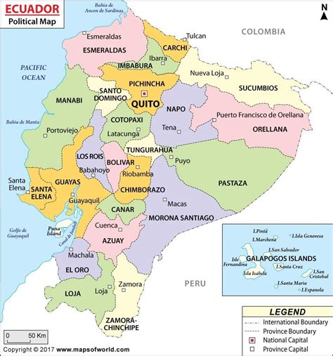 Ecuador Mapa Pol Tico Cm W X Cm H Amazon Mx Oficina Y Papeler A