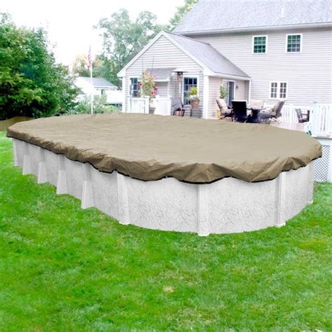Robelle Premium 16 Ft X 32 Ft Oval Tan Solid Above Ground Winter Pool