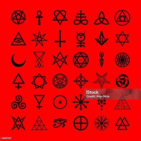 Satanic Symbols Medieval Occultism Magic Stamps Sigils Keys Mystical