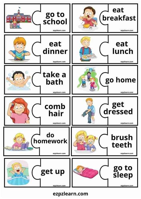 Free Printable Word Match English Vocabulary Game For Kids English