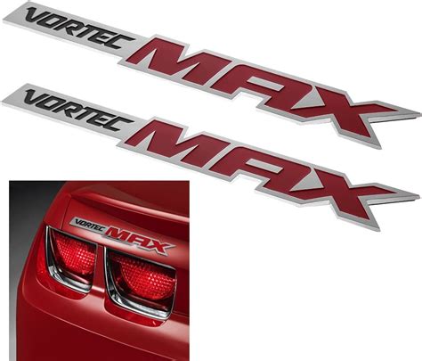 Pair Red Vortec Max Door Emblem Logo Badge For Chevrolet 06