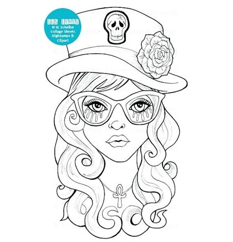 Goth Girl Coloring Pages At Free