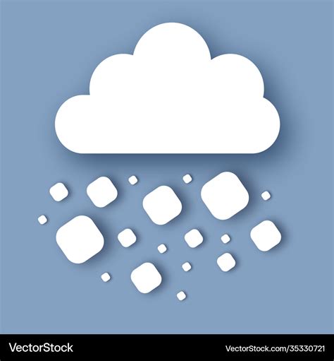 Hail Storm Rain Clouds Paper Cut Weather Vector Image