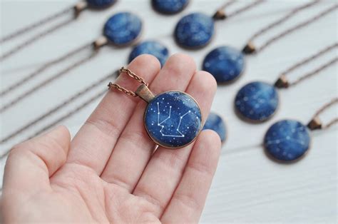 Zodiac Necklace Astrology Pendant Constellation Birth Sign Etsy