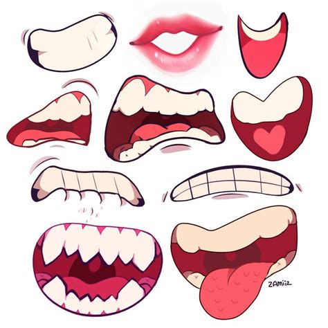 Mouths By Zamiiz On Deviantart Drawing Expressions Art Tutorials Art Reference