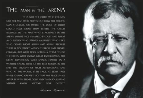 Theodore Teddy Roosevelt 13x19 Poster With The Man In The Arena Quote